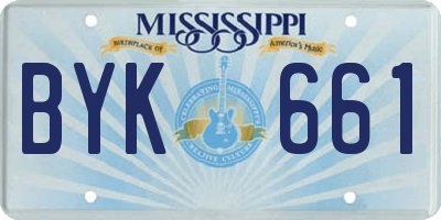 MS license plate BYK661