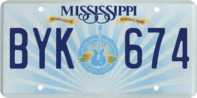 MS license plate BYK674