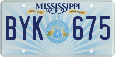 MS license plate BYK675