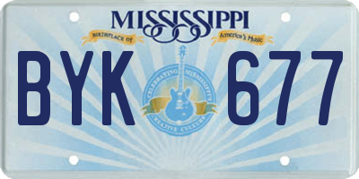 MS license plate BYK677