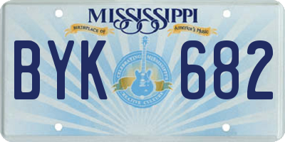 MS license plate BYK682