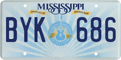 MS license plate BYK686
