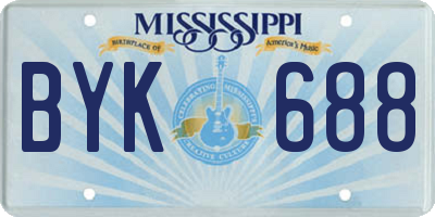 MS license plate BYK688