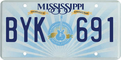 MS license plate BYK691