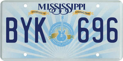 MS license plate BYK696