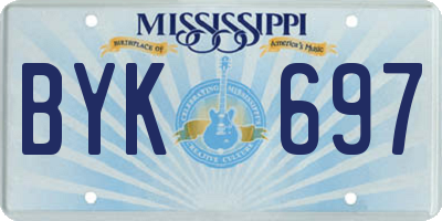 MS license plate BYK697