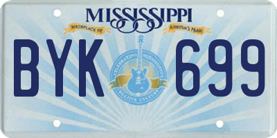 MS license plate BYK699