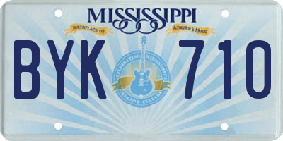 MS license plate BYK710