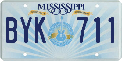 MS license plate BYK711