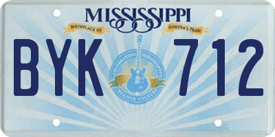 MS license plate BYK712