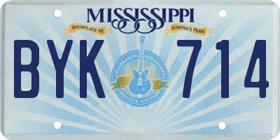 MS license plate BYK714