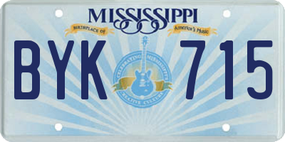 MS license plate BYK715