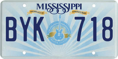MS license plate BYK718
