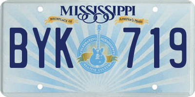 MS license plate BYK719