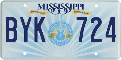 MS license plate BYK724