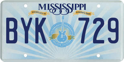 MS license plate BYK729