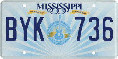 MS license plate BYK736
