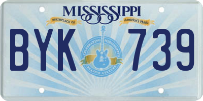 MS license plate BYK739