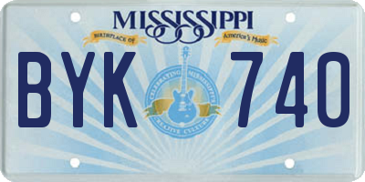 MS license plate BYK740