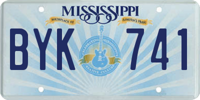 MS license plate BYK741