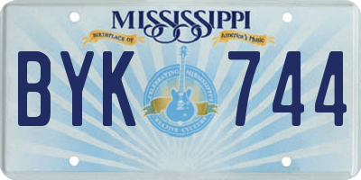 MS license plate BYK744