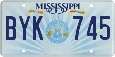 MS license plate BYK745