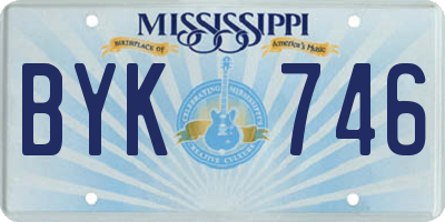 MS license plate BYK746