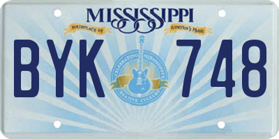 MS license plate BYK748