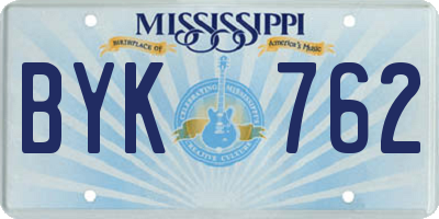 MS license plate BYK762