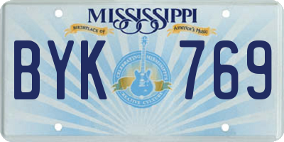 MS license plate BYK769