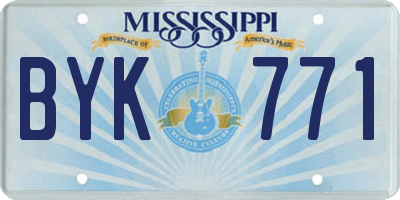 MS license plate BYK771
