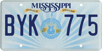MS license plate BYK775