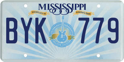 MS license plate BYK779