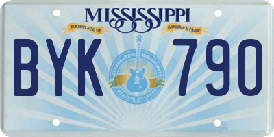 MS license plate BYK790