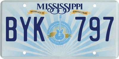 MS license plate BYK797