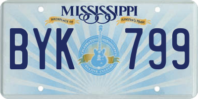 MS license plate BYK799