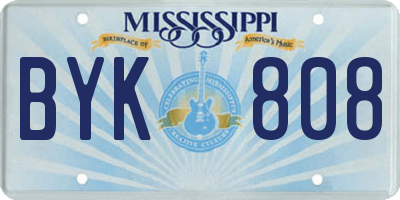 MS license plate BYK808
