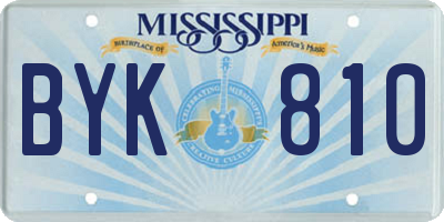 MS license plate BYK810