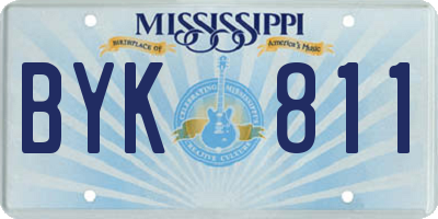 MS license plate BYK811