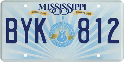 MS license plate BYK812