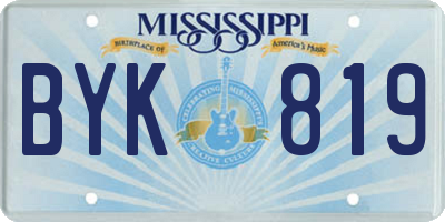 MS license plate BYK819
