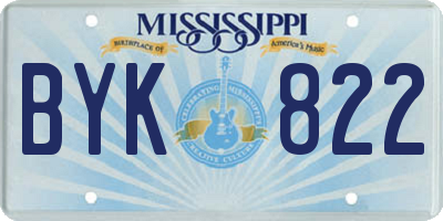 MS license plate BYK822