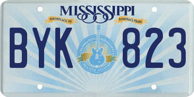 MS license plate BYK823