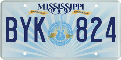 MS license plate BYK824