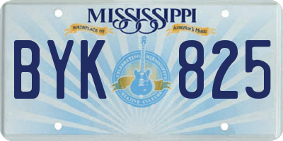 MS license plate BYK825