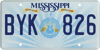 MS license plate BYK826