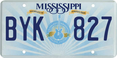 MS license plate BYK827