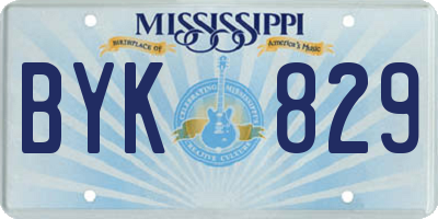 MS license plate BYK829