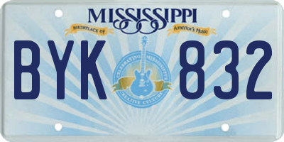 MS license plate BYK832