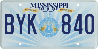 MS license plate BYK840